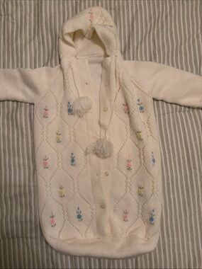 Cream Knit Baby Winter Onesie